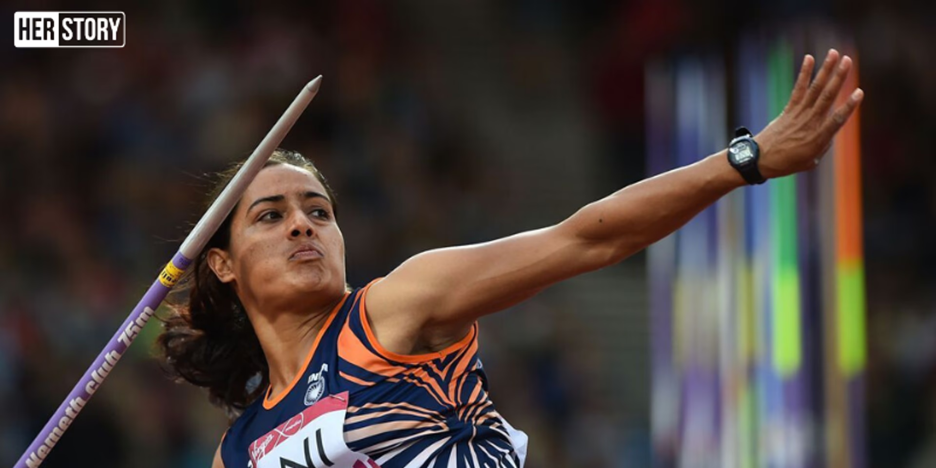 Annu Rani throwing javelin