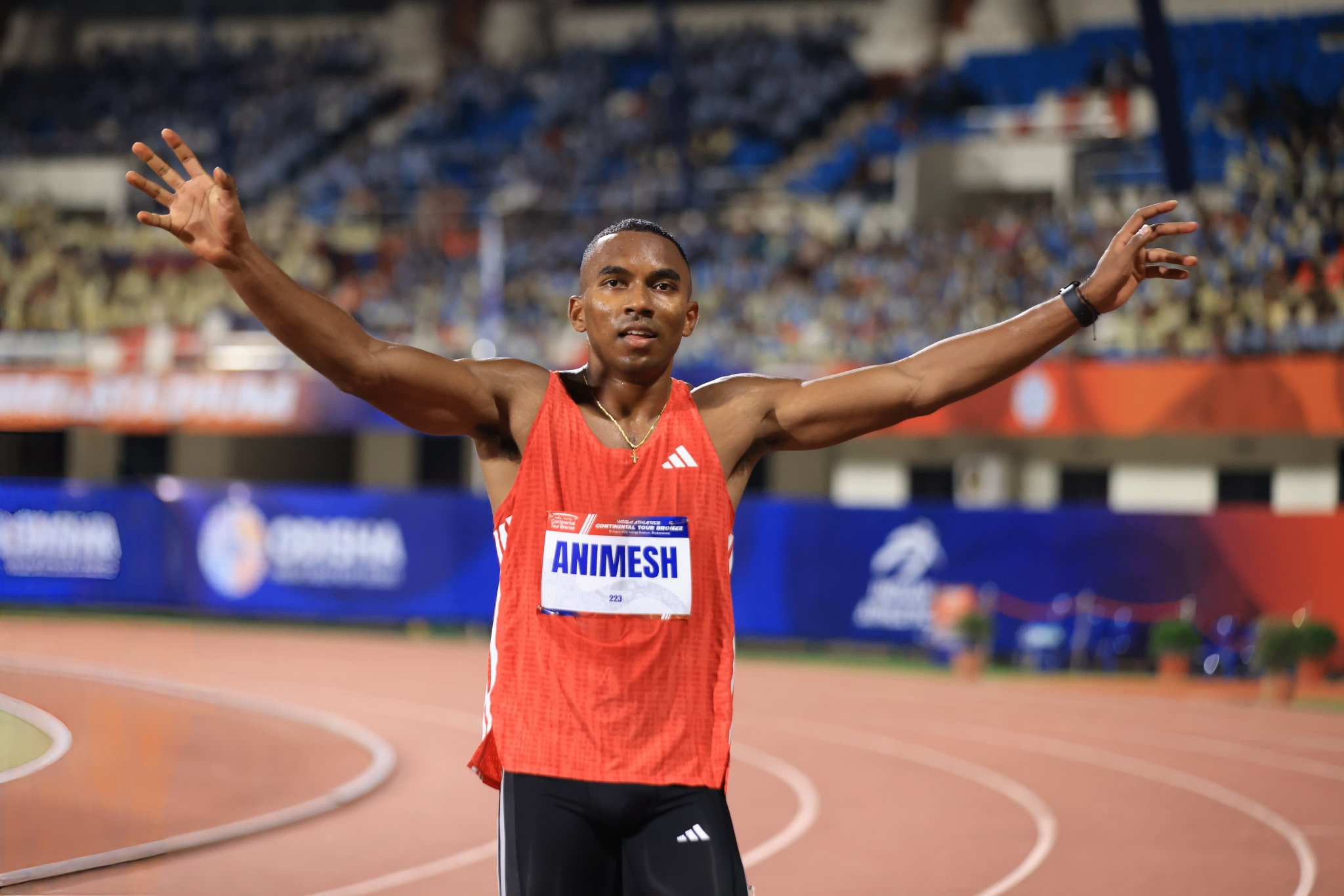 Animesh Kujur celebrating